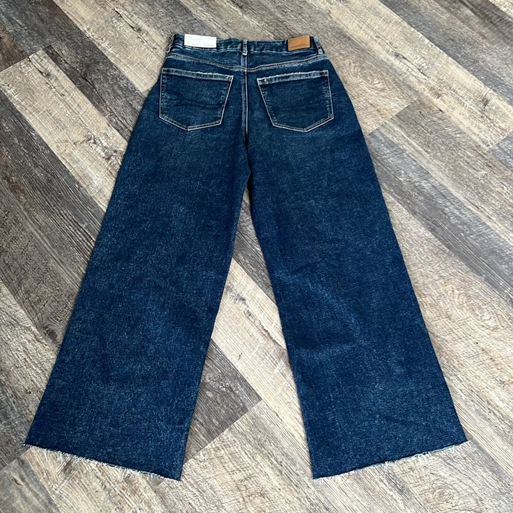 American Eagle Curvy Super High Rise Baggy Blue Women Jeans Size 28 / 6 New - Picture 9 of 11